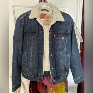 Levi’s Dark Denim Sherpa Jacket - NWT